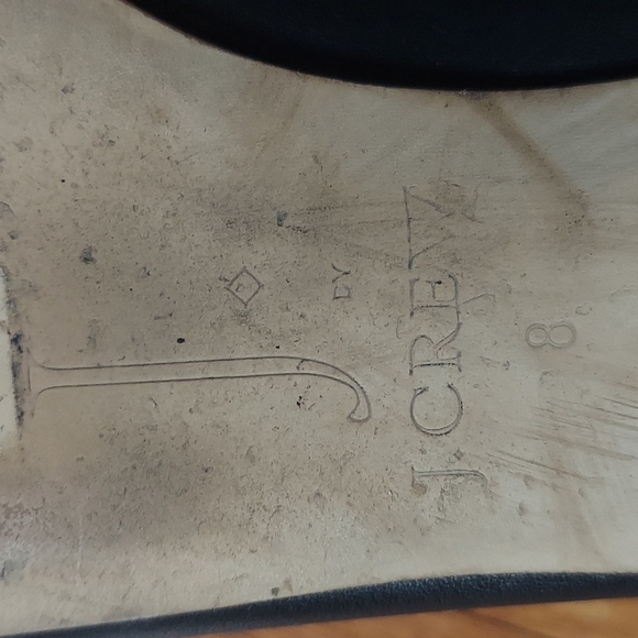 J. Crew Black Pointed Toe Leather Loafers With White Piping Detail Size 8 EUC - Picture 13 of 16